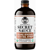 Bartender's Secret Sauce frente de botella mostrando etiqueta y tamaño