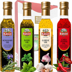 Basso 1904 set frontal en caja elegante mostrando las cuatro botellas y diseño premium