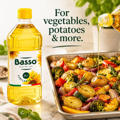 BASSO vertido de aceite mostrando textura ligera y claridad