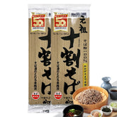 BAYU STORE paquete frontal de soba 100% alforfón mostrando tamaño 17 oz y beneficios