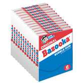 Bazooka paquete frente mostrando diseño vintage y conveniencia