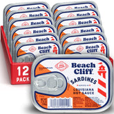 Beach Cliff lata frontal mostrando etiqueta y sabor picante, ideal para despensa