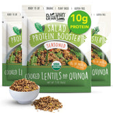 BeanVIVO paquete frontal mostrando 3 sobres listos para usar, aporta proteína vegetal