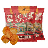 Beefy's Own paquete frontal mostrando diseño y sabor barbecue, apariencia atractiva
