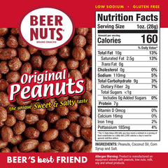 BEER NUTS primer plano textura crujiente, sabor dulce y salado