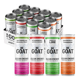 BeGOAT lata frontal OG Variety mostrando diseño y beneficio energético limpio