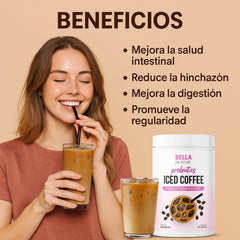 Bella All Natural primer plano del polvo de café y hongos, apariencia fina