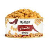 Belmont Peanuts frente del empaque mostrando 20 oz y sabor chipotle sal marina, frescura visible