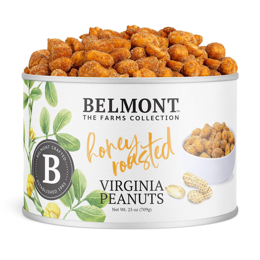 Belmont Peanuts paquete frontal mostrando 25 oz y marca, ideal para compra clara