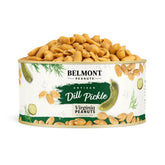 Belmont Peanuts lata frontal con sabor dill pickle, atractivo para compartir