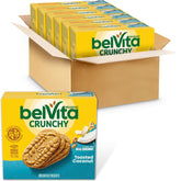 belVita empaque frontal mostrando 30 paquetes y sabor coco tostado, ideal para compra a granel