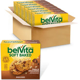belVita caja frontal con 30 paquetes mostrando conveniencia para el desayuno