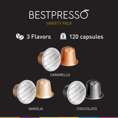 Bestpresso primer plano de una cápsula de aluminio, conserva aroma