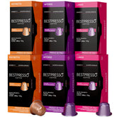 Bestpresso frente del empaque mostrando 6 cajas y beneficio de surtido