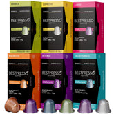 Bestpresso frente del paquete mostrando cajas y cantidad total