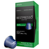 Bestpresso paquete frontal mostrando diseño y cantidad, conveniencia de 120 cápsulas