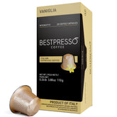 Bestpresso frontal pack mostrando logo y cantidad, ideal para stock
