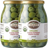 BETRULIGHT ASARO frasco frente mostrando aceitunas orgánicas y etiqueta clara