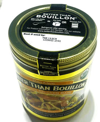Better Than Bouillon frasco delantero con etiqueta visible y beneficio sabor concentrado