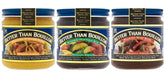 Better Than Bouillon frascos frontales mostrando los tres sabores y ahorro