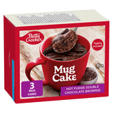 Betty Crocker empaque frontal mostrando mezcla brownie doble chocolate y topping