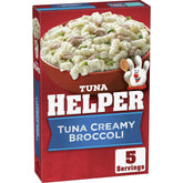 Betty Crocker empaque frontal mostrando Tuna Helper y beneficios de preparación rápida