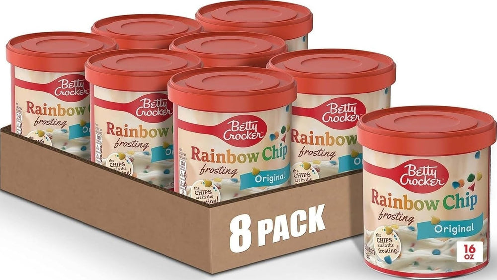 Betty Crocker frente de lata mostrando diseño y conveniencia