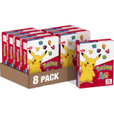 Betty Crocker vista frontal del empaque con bolsitas Pokémon, práctico y atractivo