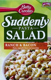 Betty Crocker presentación frontal del paquete mostrando marca y sabor ranch y bacon, práctico