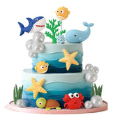 BHNKGZNA pastel frontal decorado con toppers marinos, efecto festivo