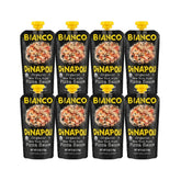 Bianco DiNapoli pouch frontal mostrando la marca y aporte de sabor auténtico