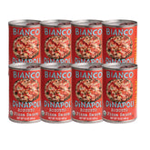 Bianco DiNapoli frente de lata mostrando diseño y tamaño práctico