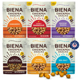 BIENA frente del pack seis bolsas muestra variedad y conveniencia