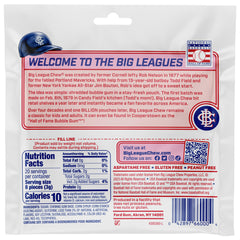 Big League Chew primer plano de las tiras de chicle que resalta su textura fácil de inflar