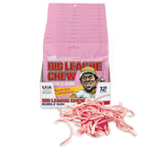 Big League Chew frente del empaque mostrando sabor limonada rosa y diseño visible