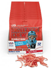 Big League Chew empaque frontal mostrando diseño colorido y sabor