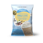 Big Train paquete frontal del vanilla latte con información clara y práctico tamaño