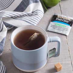 Bigelow Tea primer plano de la bolsita mostrando textura y filtrado eficiente