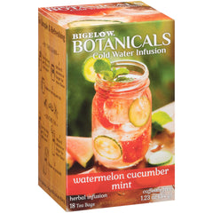 Bigelow vista frontal del empaque mostrando sabor y beneficios refrescantes