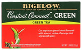 Bigelow Constant Comment vista frontal del empaque mostrando 20 bolsitas