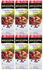 Bigelow empaque frontal mostrando cajas y diseño otoñal, conveniencia y frescura