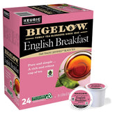 Bigelow frontal del paquete English Breakfast mostrando 24 cápsulas y conveniencia