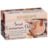 Bigelow Tea paquete frontal mostrando 18 bolsitas y diseño festivo, conveniencia y frescura