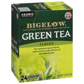 Bigelow Tea caja frontal de K-Cup mostrando diseño y conveniencia