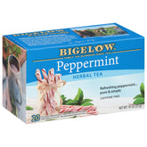 Bigelow Tea caja frontal mostrando 20 bolsitas y diseño claro, conserva frescura
