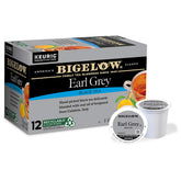Bigelow Tea embalaje frontal mostrando caja de 12 cápsulas y marca reconocida