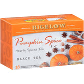 Bigelow Tea caja frontal Pumpkin Spice mostrando diseño festivo y cantidad