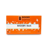 BIGGBY caja frontal mostrando 80 cápsulas y diseño claro, conveniencia inmediata