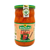 Biljana Ajver Mild frasco frontal mostrando la crema de pimiento rojo y uso fácil