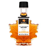 Biodélices botella hoja de arce frontal, presentación elegante para regalo